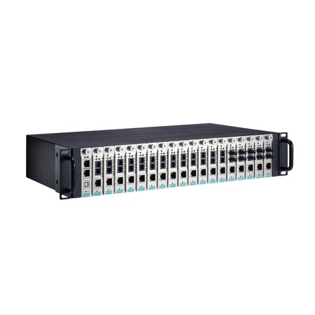 Moxa 2U Rackmount Chassis, W/ A Single 110 To 240 Vac Input, 18 Slots TRC-2190-AC